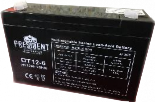 Аккумулятор для ИБП PRESIDENT 6V 12Ah п.п. OT12-6