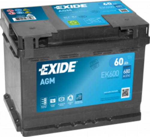            Аккумулятор Exide AGM EK 600 60 Ah о.п. старт.ток 680 A