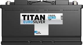 Аккумулятор TITAN EUROSILVER 110 Ah о.п.