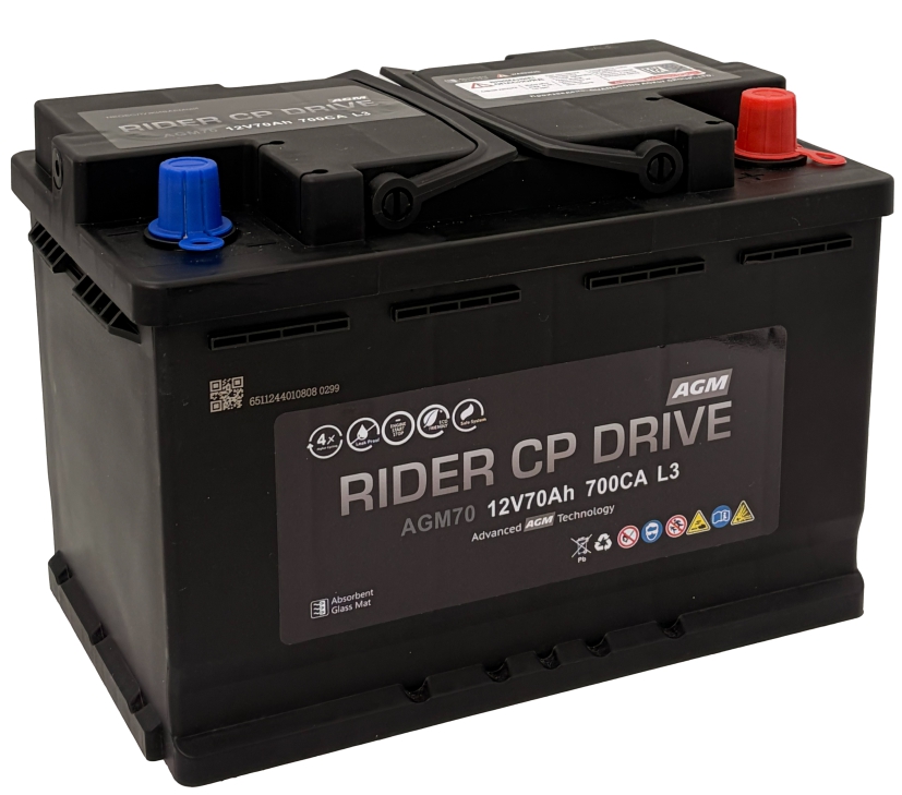  Аккумулятор RIDER AGM70 70 Ah о.п. старт.ток 700 А 