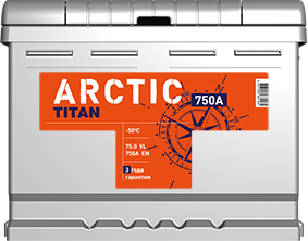 Аккумулятор TITAN ARCTIC 75 Ah о.п.