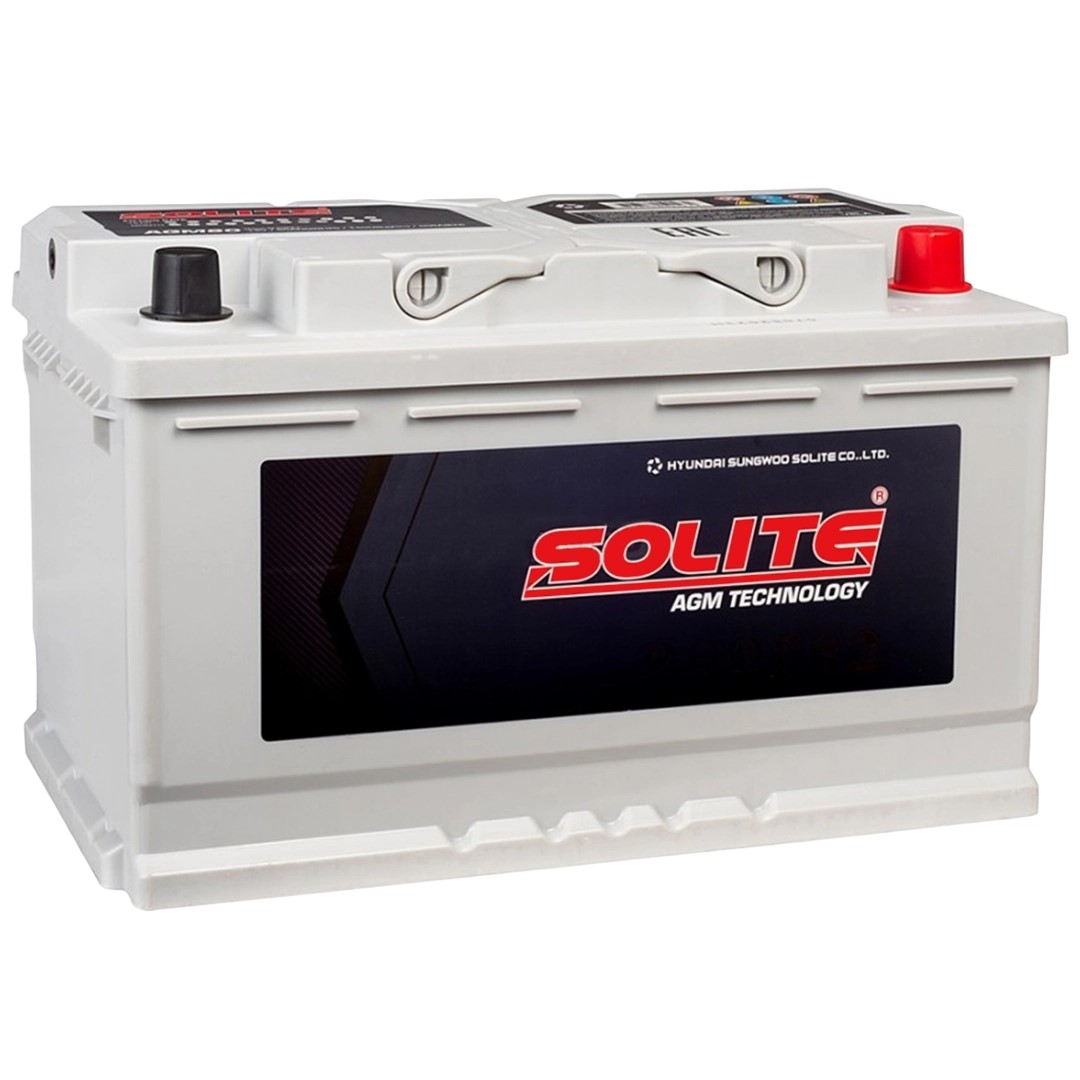  Аккумулятор SOLITE AGM80L 80 Ah о.п. старт.ток 800 А корпус L4