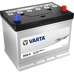 Аккумулятор VARTA STANDART 75 Аh о.п. старт. ток 680А D26 корпус Азия