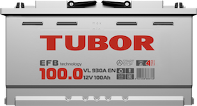Аккумулятор TUBOR EFB 100 Ah о.п. старт. ток 930 А