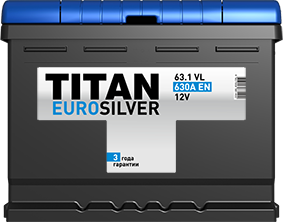 Аккумулятор TITAN EUROSILVER 63 Ah п.п.