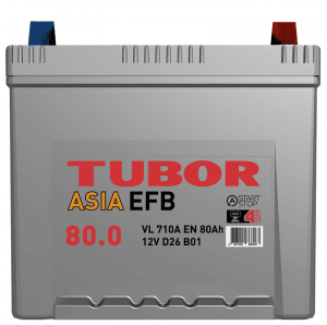Аккумулятор TUBOR ASIA EFB 80 Ah о.п. старт. ток 710 А