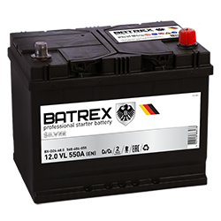 Аккумулятор Batrex 68 Ah о.п. старт. ток 550 А D26 корпус Азия