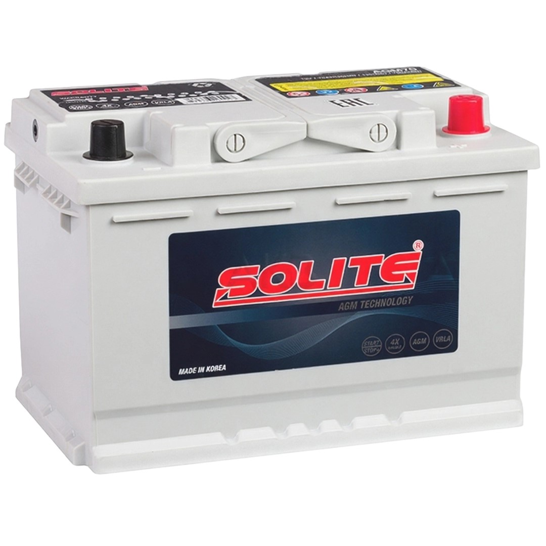  Аккумулятор SOLITE AGM70L 70 Ah о.п. старт.ток 760 А корпус L3