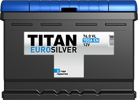 Аккумулятор TITAN EUROSILVER 74 Ah о.п. низкая