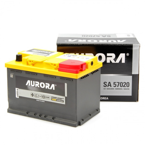 Аккумулятор AURORA DIN AGM 57020 70 Ah  о.п. пусковой ток  760 A L3 корпус