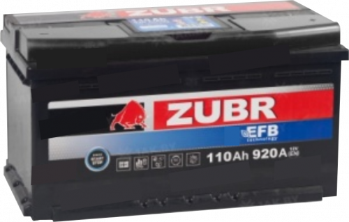          Аккумулятор ZUBR EFB 110 Ah о.п. старт. ток 920 A
