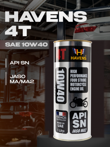 Фото Havens 4T масло моторное SAE 10W40 API SN JASO MA/MA 2 1л 12 шт в уп. пластик
