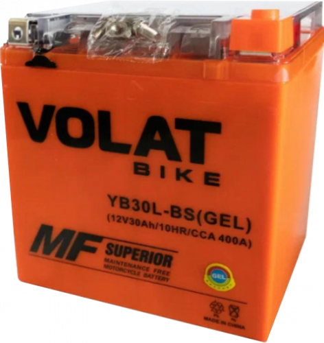 Мотоциклетная батарея Volat 30Ah о.п. старт. ток 400 А YB30L-BS (GEL)  R+