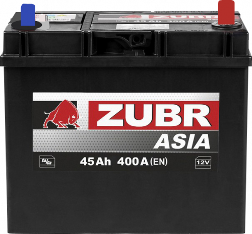          Аккумулятор ZUBR ULTRA ASIA 45 Ah о.п. старт ток 400 А тонкая клемма с переходником