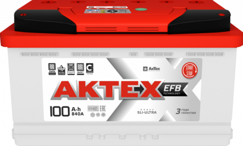 Аккумулятор Aktex EFB 100 о.п. стартовый ток 840 EN  ATEFB 100-3-R