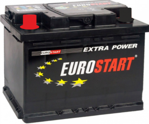 Аккумулятор EUROSTART 62 Ah п.п. старт. ток 550 А LВ2 корпус низкий