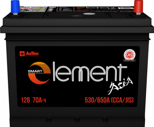 Аккумулятор Smart Element Аsia 70 о.п. стартовый ток 530 EN ELEA 70-3-R