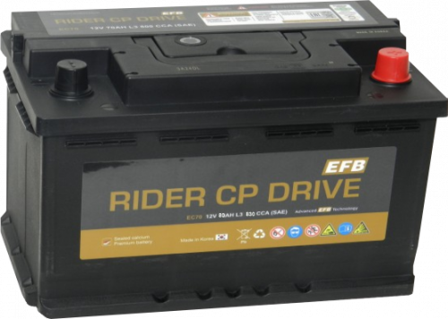  Аккумулятор RIDER EFB EC80 80 Ah о.п. старт.ток 830 А корпус L4 EC80L4