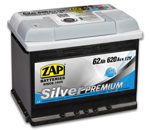 Аккумулятор ZAP Silver Premium 562 36 старт.ток 620 A, 62 Ah п.п.